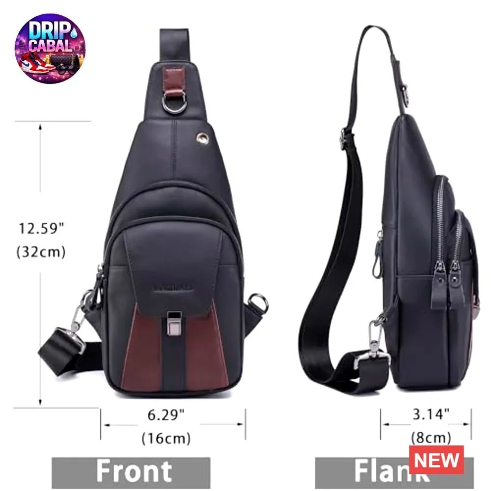 Genuine Leather Sling Bag Crossbody Chest Pack Travel Daypack